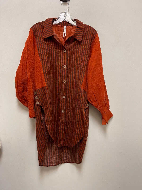 American Style Tunic Long Sleeve By Anthropologie In Orange, Size: Xxs