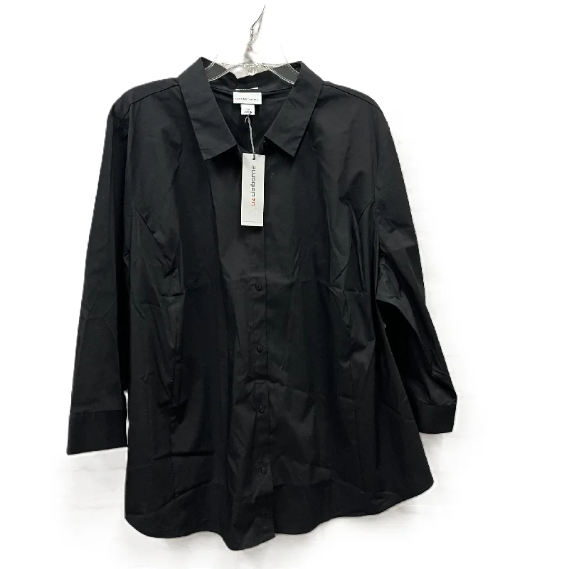 Elegant And Simple Top 3/4 Sleeve By Liz Claiborne In Black, Size: 3x