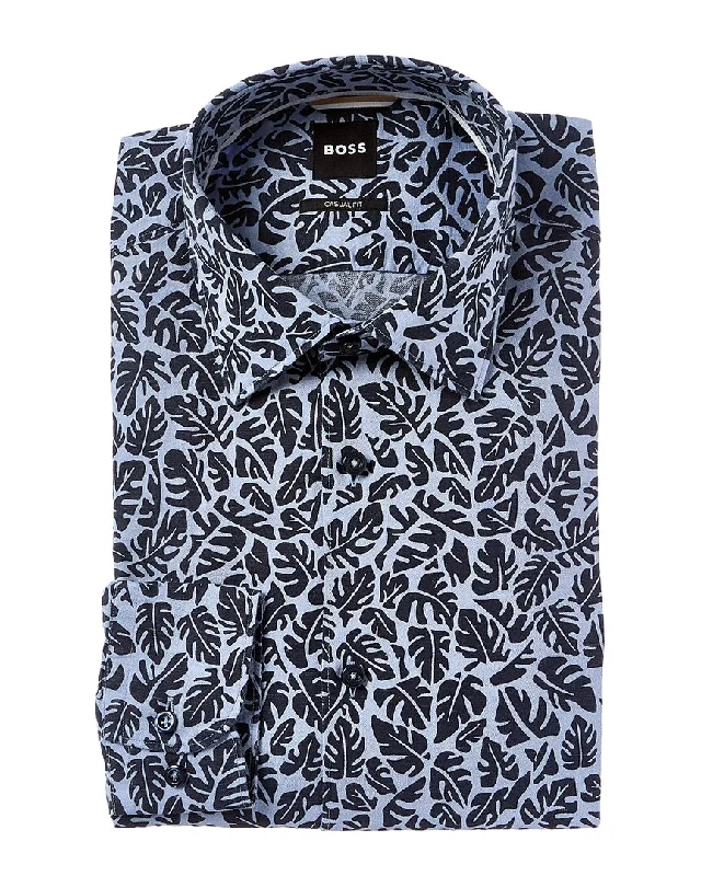 All-Day Wear Boss by Hugo Boss Casual Fit Linen-Blend Dress Shirt