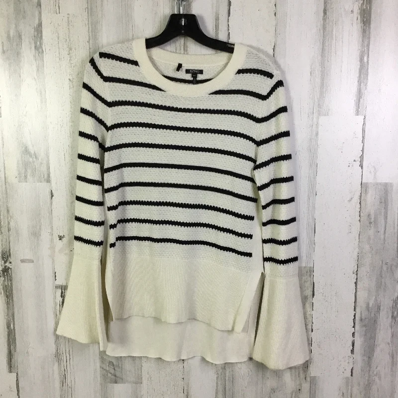 Effortless Dressing Top Long Sleeve By Buffalo David Bitton In Black & Cream, Size: M