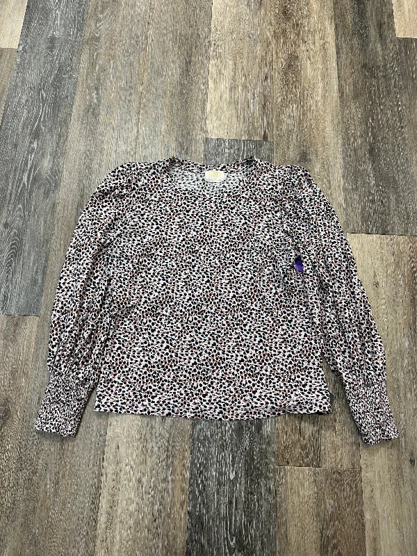 Elegant Outline Top Long Sleeve By Nation In Animal Print, Size: M