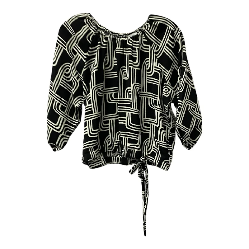 Creative Prints Top Ls By Nine West In Black & White, Size:L