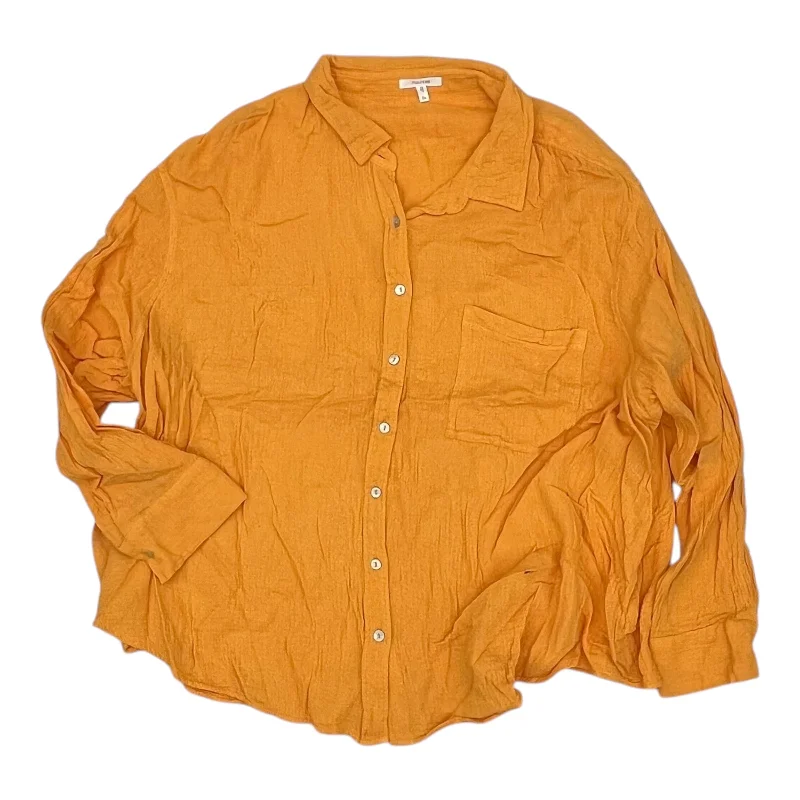 Fashionable And Versatile Top Ls Basic By Maurices In Orange, Size:3X