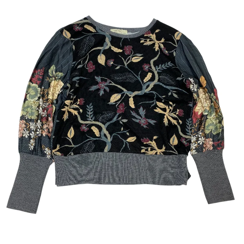 Body Design Top Long Sleeve By Aldomartins In Black & Grey, Size: M