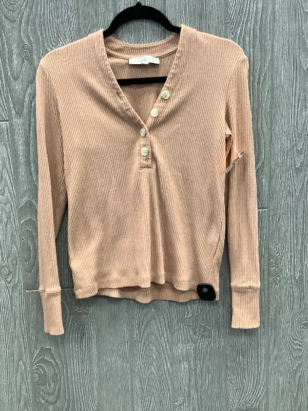 Personal Charm Top Long Sleeve By Loft In Bronze, Size: S