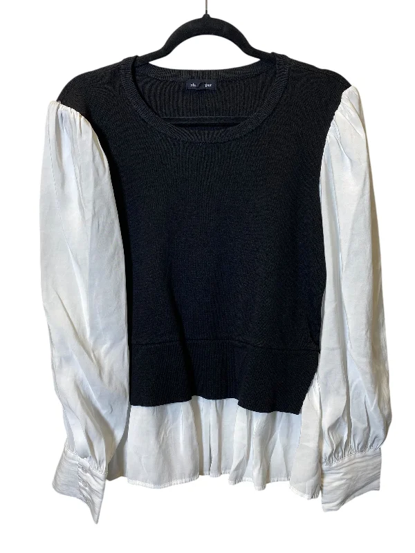 Body Design Top Long Sleeve By Blu Pepper In Black & White, Size: L