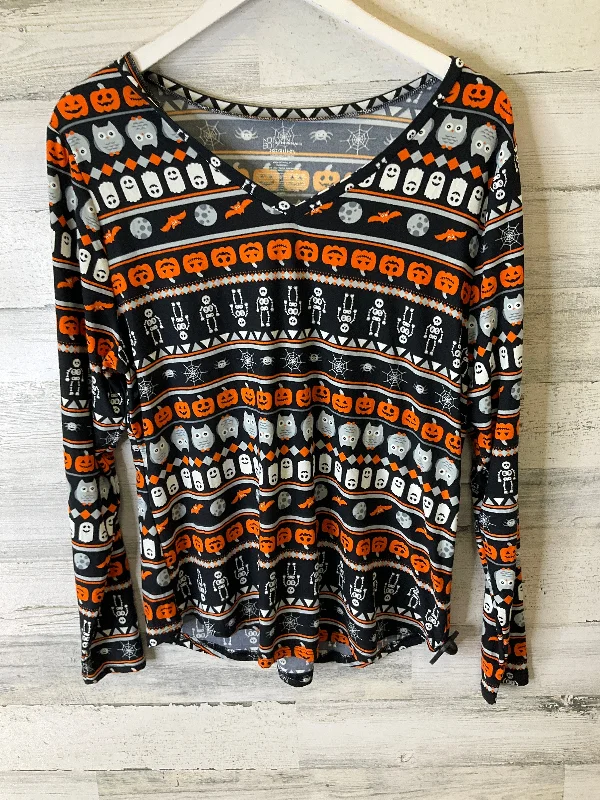 Street Cool Top Long Sleeve By No Boundaries In Orange Black, Size: 2x