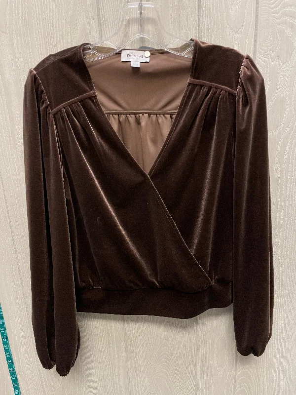Cozy Fashion Top Long Sleeve By Evereve In Brown, Size: S