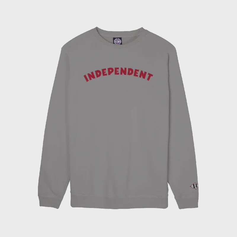 Relaxed Tops Independent Mens Brigade Felt Sweatshirt - Cement