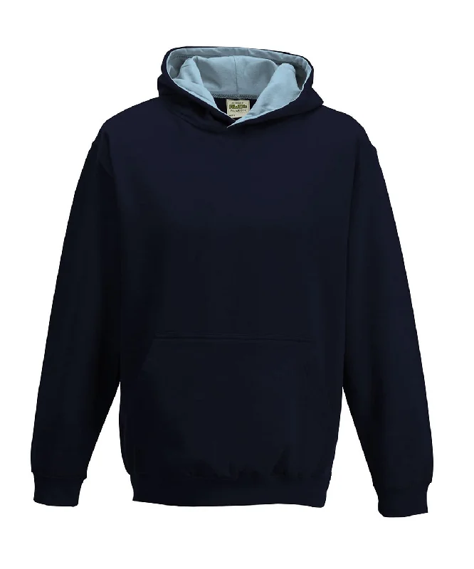 Trendy Wear New French Navy/Sky Blue - Kids varsity hoodie