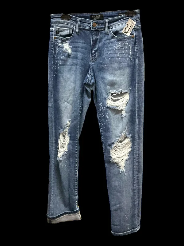 Printed Patterns Jeans Straight By Judy Blue In Blue, Size: 2
