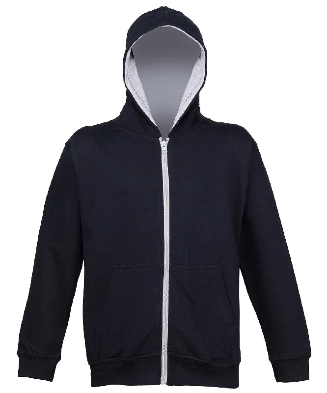 Elegant Wear New French Navy/Heather Grey - Kids varsity zoodie