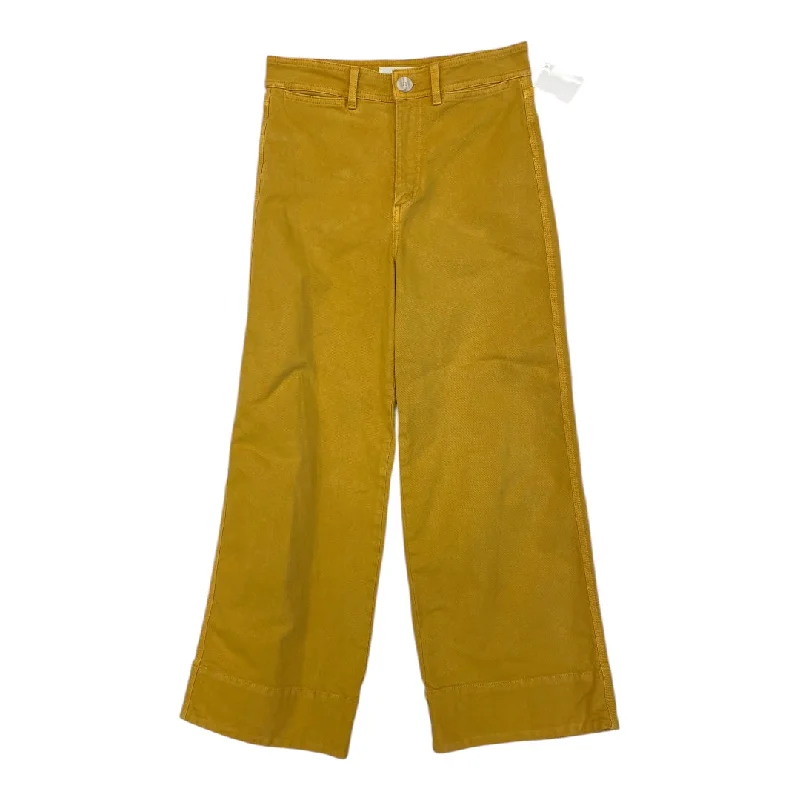 Cozy Chic Wear Jeans Wide Leg By Loft In Yellow, Size:2