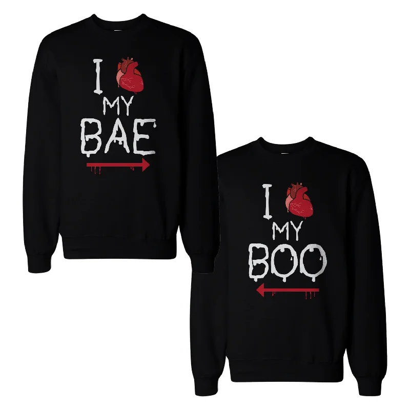 Easy-to-Wear My Bae And Boo Couple Sweatshirts Halloween Matching Sweat Shirts