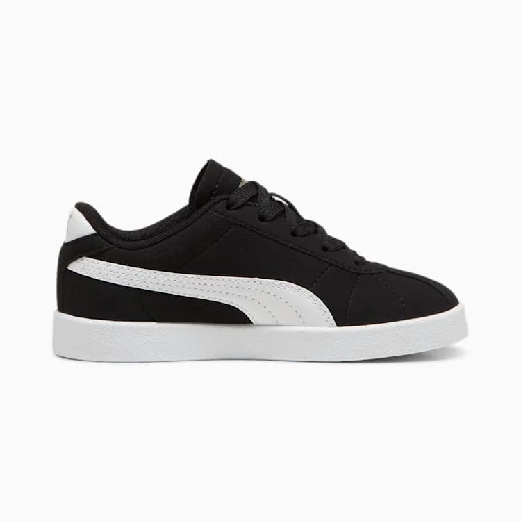 Soft Looks PUMA KID'S  CLUB II BLACK/WHITE SNEAKERS SHOES