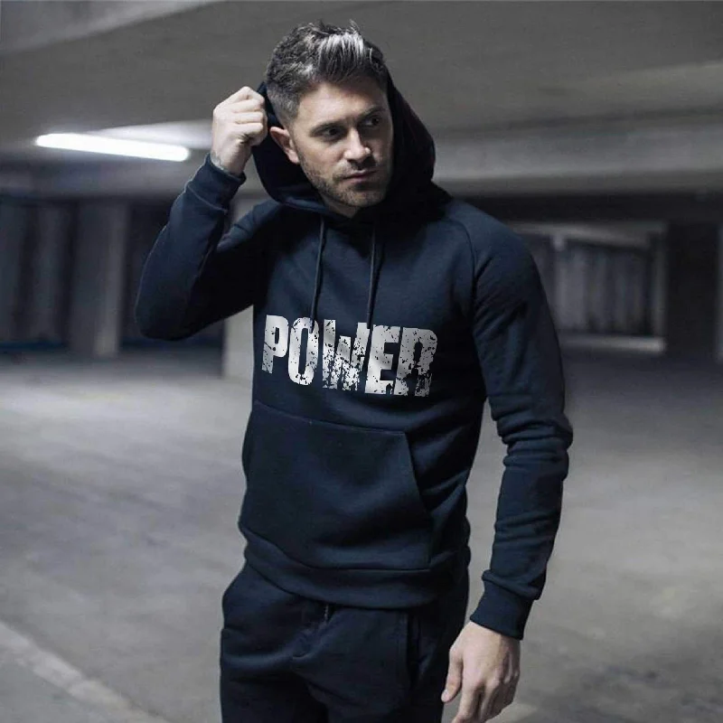 Cozy Essentials Hoodie Power Men's Women's Unisex Printed Graphic Cotton Hoodie Soft Heavyweight Hooded Sweatshirt Pullover