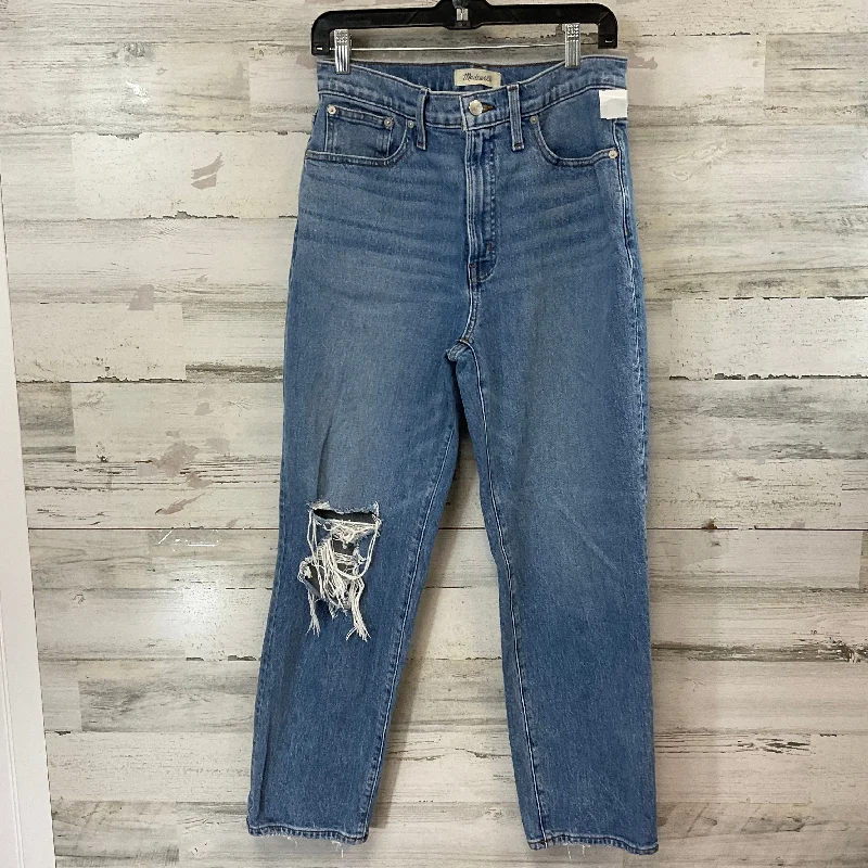 Comfortable And Cold-proof Jeans Straight By Madewell In Blue Denim, Size: 8
