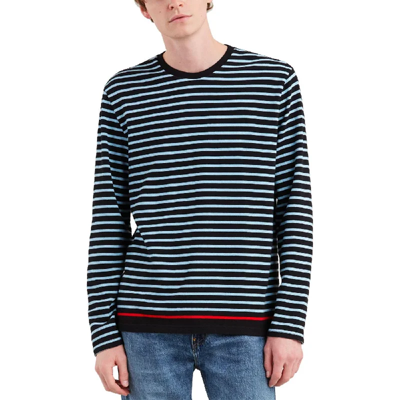 Relaxed Chic LVS Light Blue And Black Stripes Sweatshirts 3178