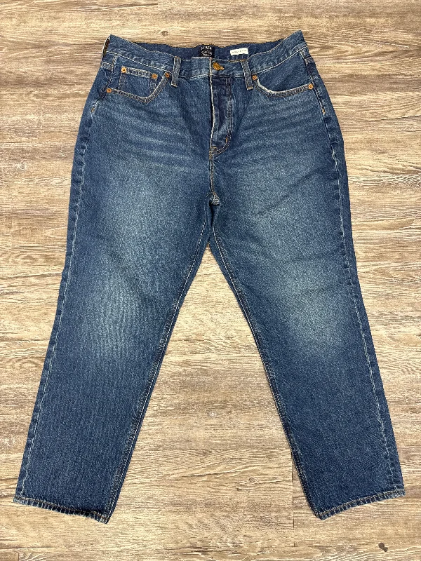 French Style Jeans Straight By J. Crew In Blue Denim, Size: 12
