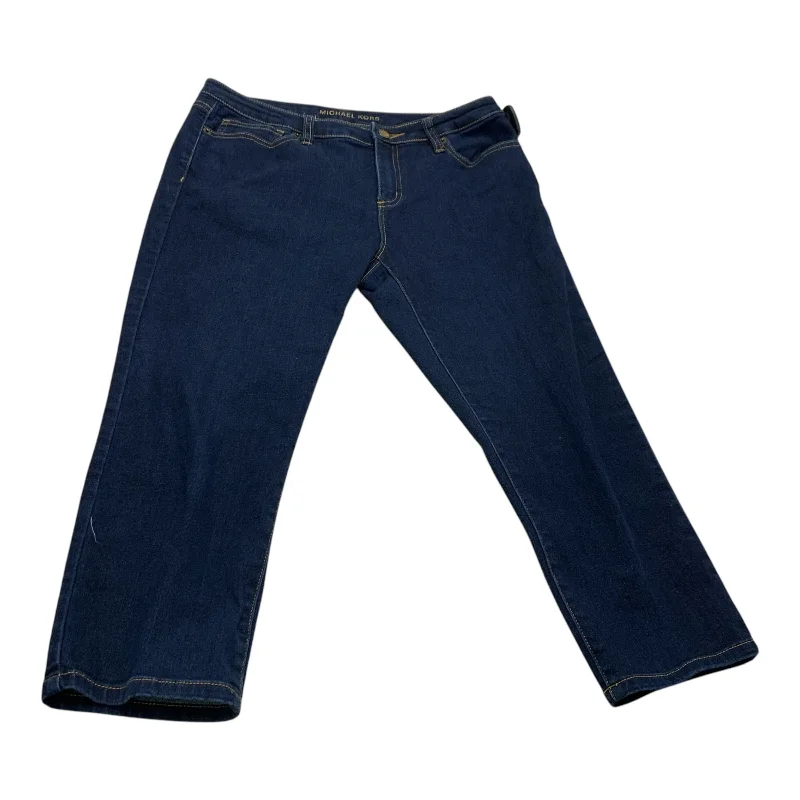 Nightclub Style Jeans Cropped By Michael By Michael Kors In Blue Denim, Size: 8