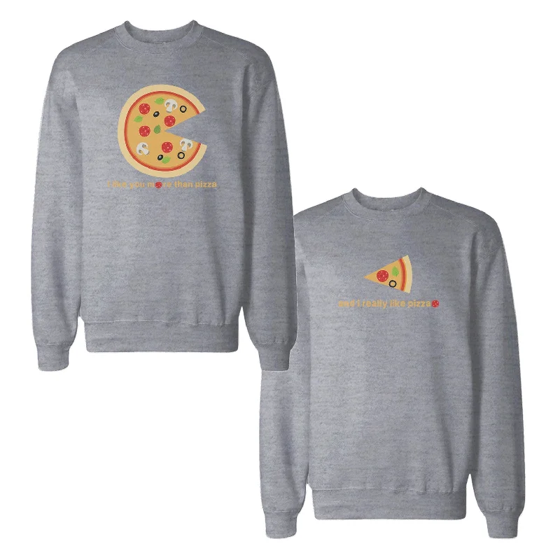 Exclusive Customization I Like You More Than Pizza Couple Sweatshirts Matching Sweat Shirts