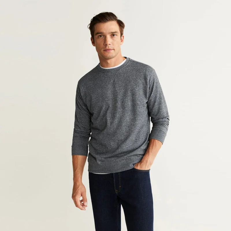 Comfy Layers Flecked Textured Grey Sweatshirt 616
