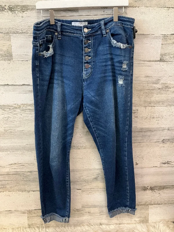 Chic Outfits Jeans Cropped By Kancan In Blue Denim, Size: 16