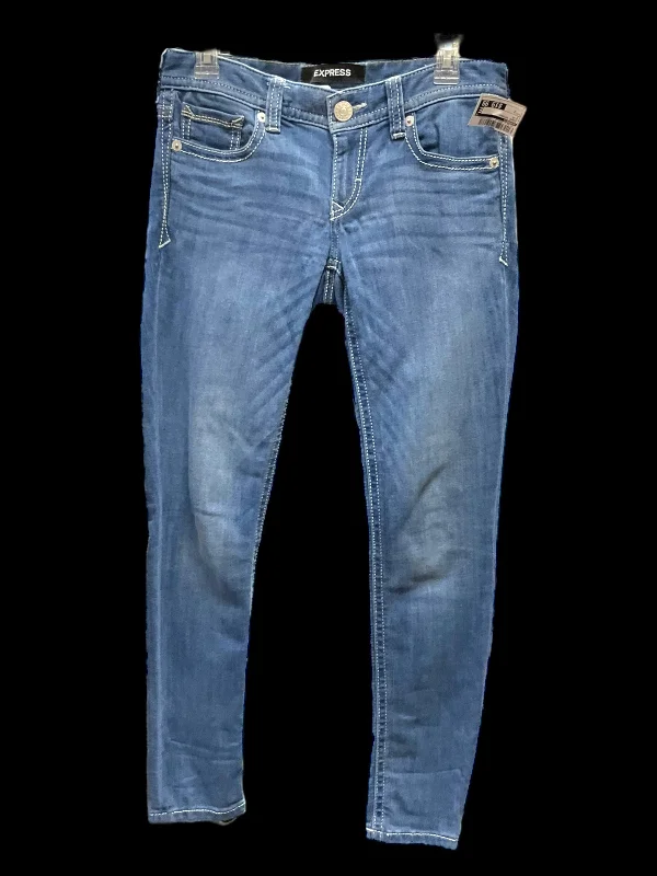 Fashionable And Fashionable Jeans Skinny By Express In Blue, Size: 2
