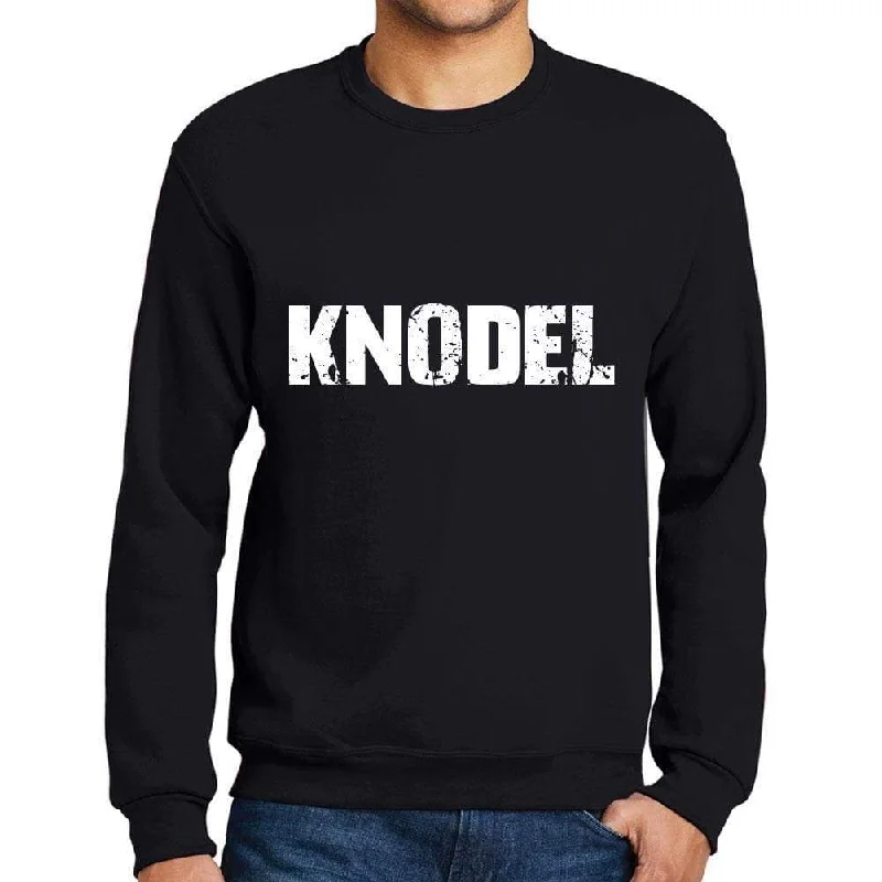 Tropical Style Men's Printed Graphic Sweatshirt Popular Words KNODEL Deep Black