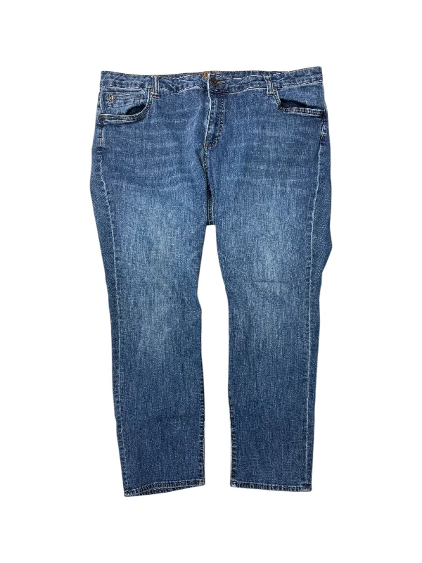 Comfortable Tops Jeans Straight By Kut In Blue Denim, Size: 20