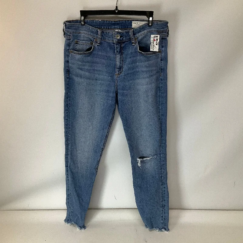 Luxury Classic Jeans Skinny By Rag And Bone In Blue Denim, Size: 12