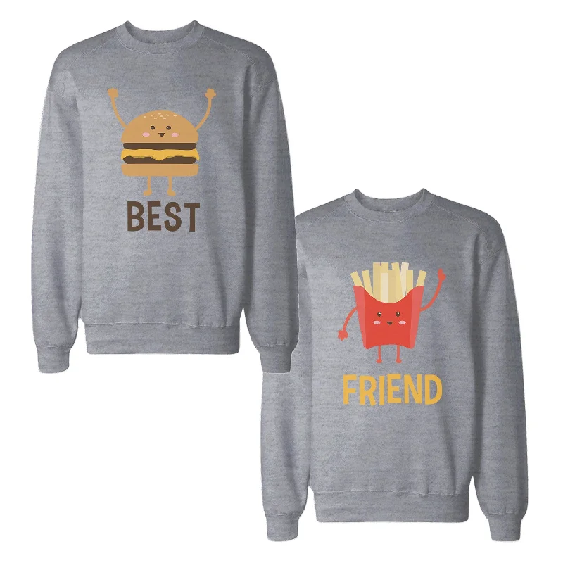 Relaxed Weekend Wear Burger And Fries Best Friend BFF Sweatshirts Matching Sweat Shirts