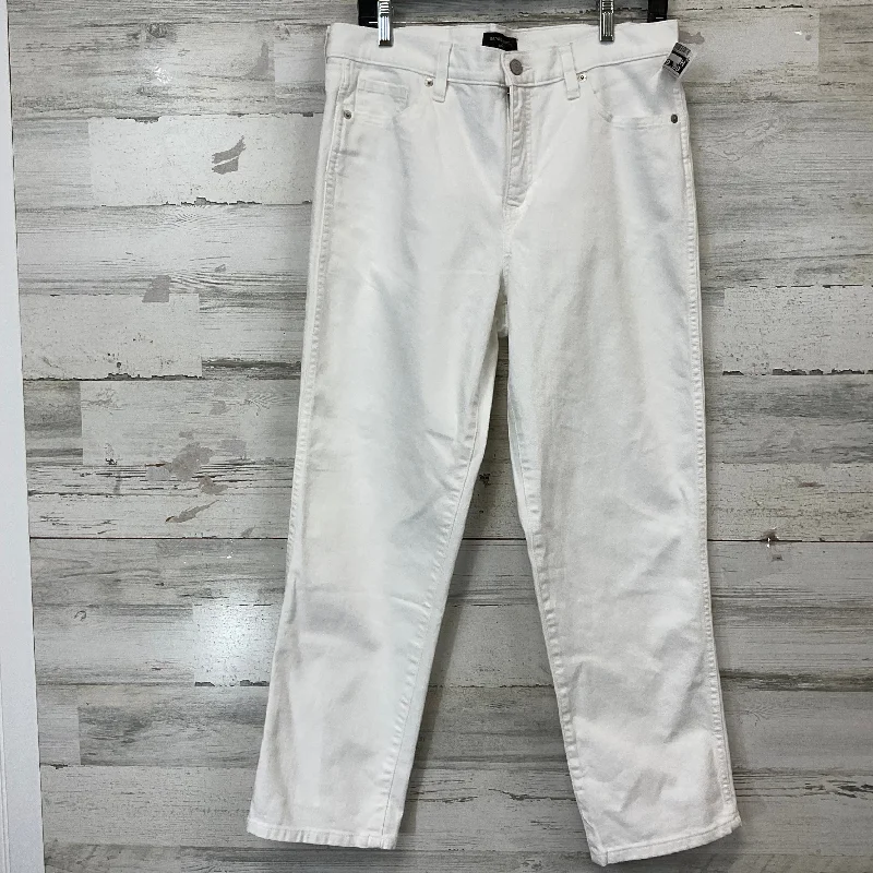 Comfortable Fitwear Jeans Straight By Banana Republic In White Denim, Size: 8