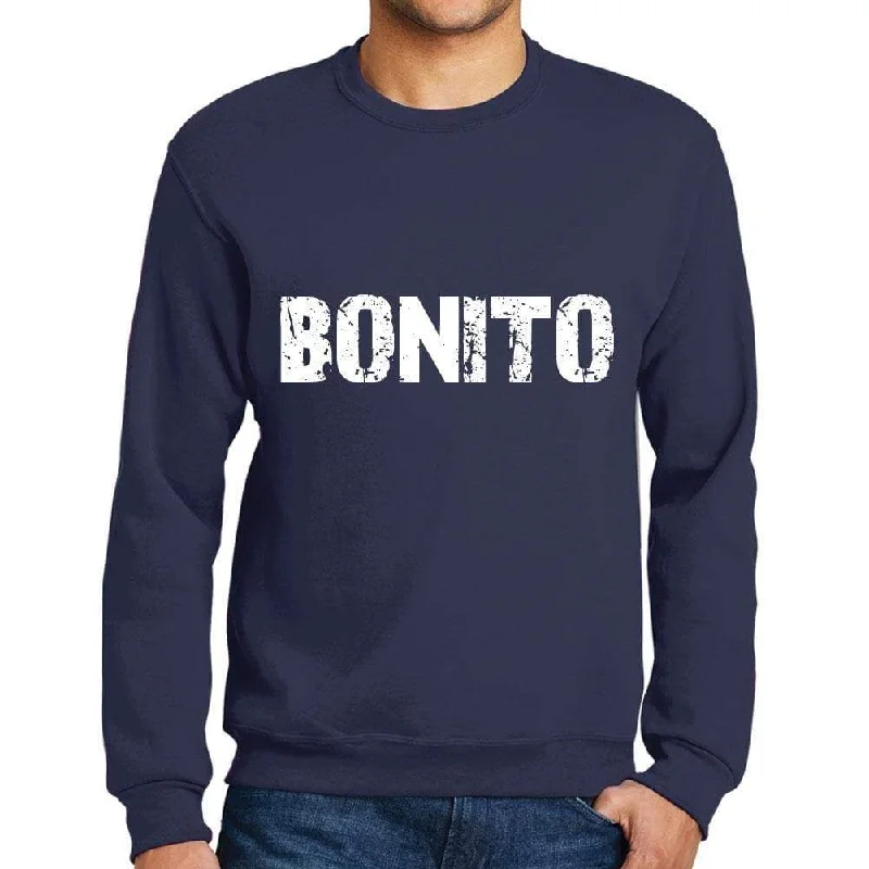 Minimal Comfort Men's Printed Graphic Sweatshirt Popular Words BONITO French Navy