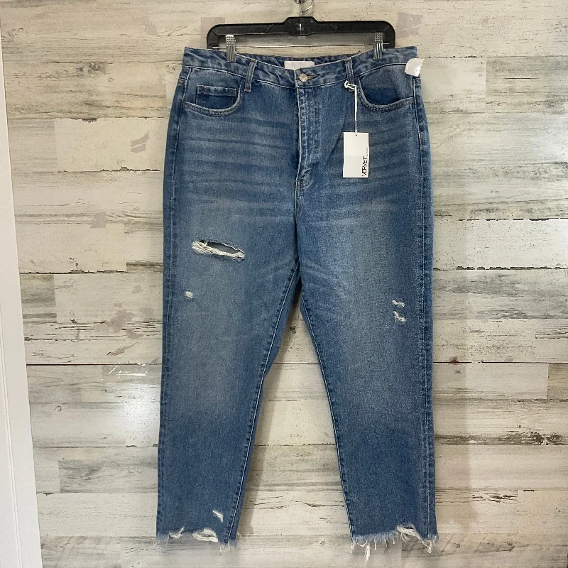 American Style Jeans Straight By Vervet In Blue Denim, Size: 14