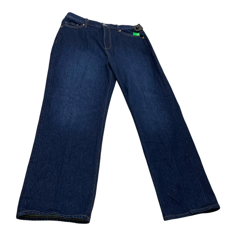 Single-shoulder Neck Design Jeans Straight By Loft In Blue Denim, Size: 8