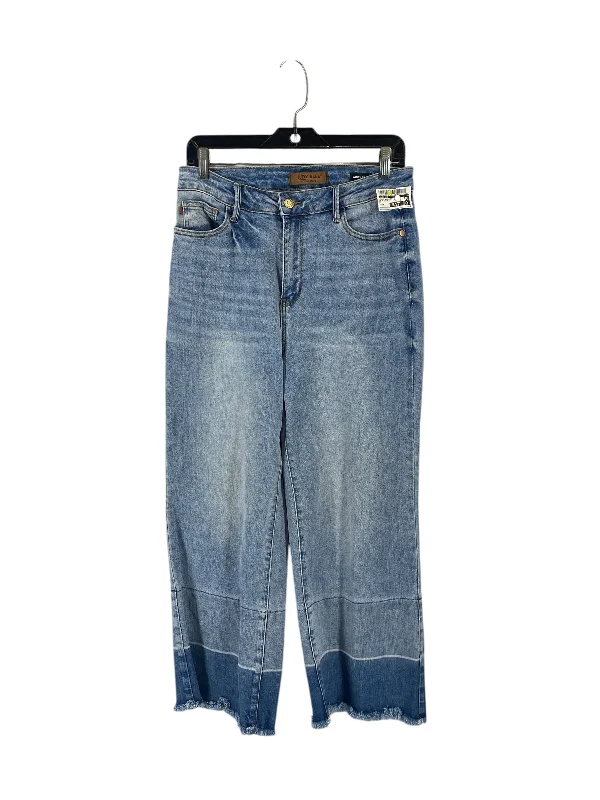 Fresh And Fashionable Jeans Wide Leg By Judy Blue In Blue Denim, Size: 8