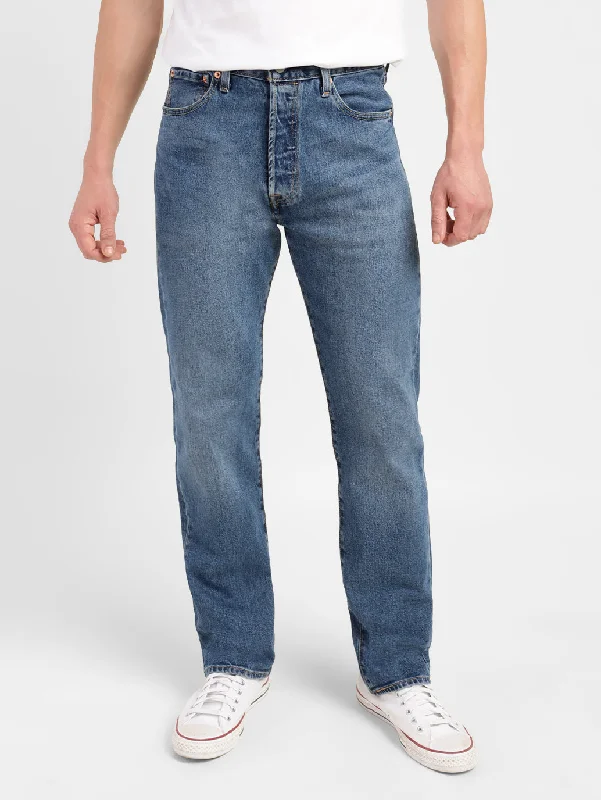 Relaxed Fashion Men's 501 Blue Regular Fit Button Fly Jeans
