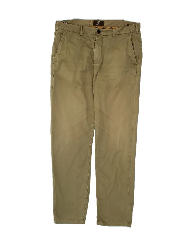 Cool Breeze At Night TIMBERLAND Mens Slim Chino Trousers W38 L34 Khaki Cotton