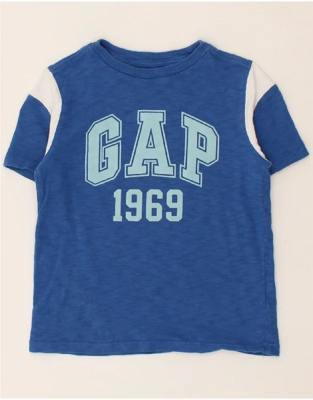 Relaxed Looks GAP Boys Graphic T-Shirt Top 4-5 Years Small Blue Colourblock Cotton