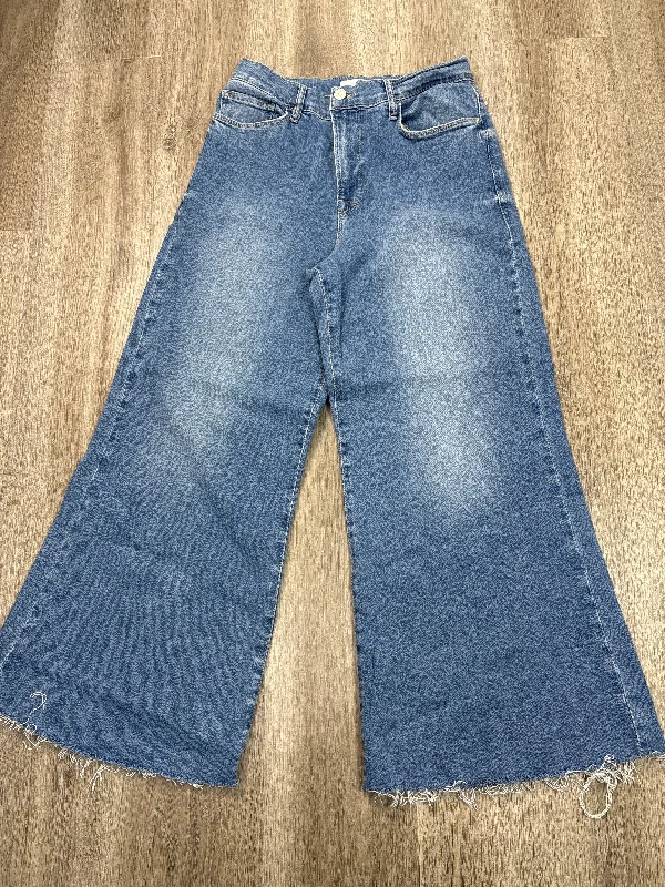 Sports Cool Jeans Flared By Frame In Blue Denim, Size: 14