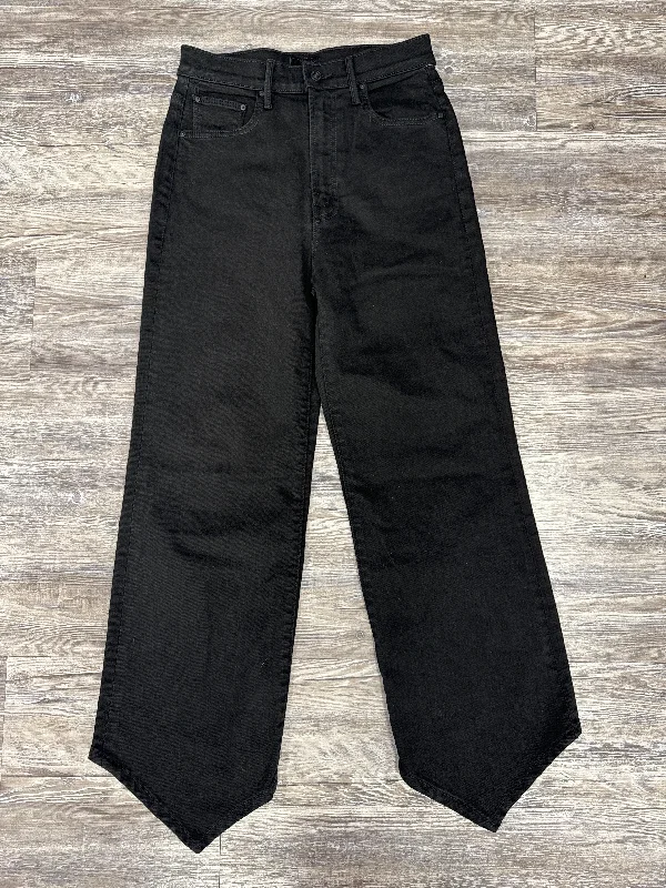 Cozy Essentials Wear Jeans Wide Leg By Mother Jeans In Black Denim, Size: 4