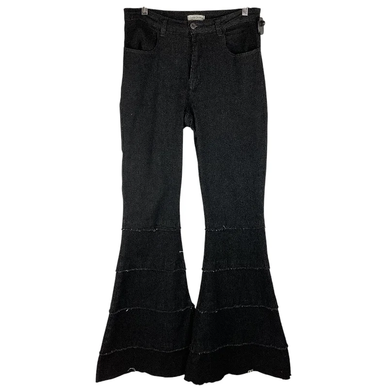 Street Fashion Jeans Flared By Clothes Mentor In Black Denim, Size: M
