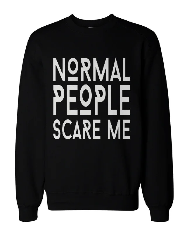 Smart Casuals Humorous Graphic Sweatshirts in Black - Normal People Scare Me