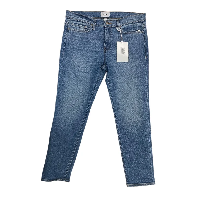 Classic Style Jeans Boyfriend By Frame In Blue Denim, Size: 10