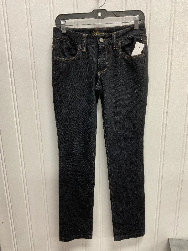 Elegant Style Jeans Straight By Bebe In Blue Denim, Size:4
