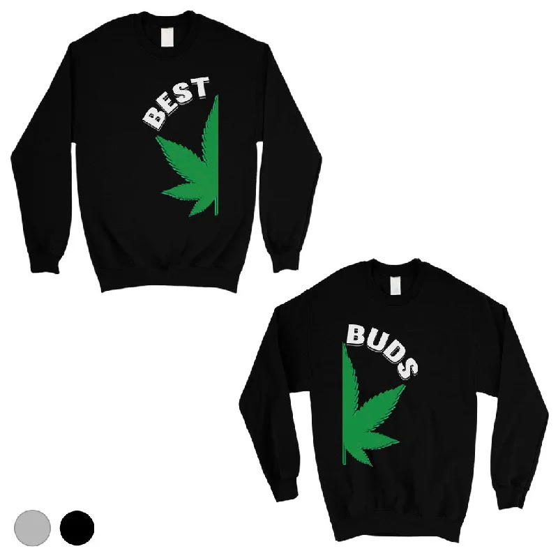 Cozy Fit Best Buds Marijuana Matching Sweatshirt Pullover Cute Couples Gift
