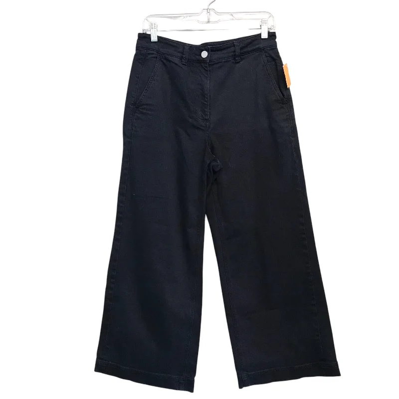 Fashionable Inner Wear Jeans Wide Leg By Everlane In Black Denim, Size:6