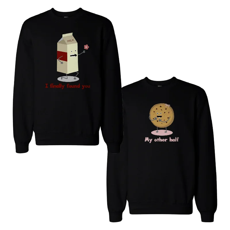 Urban Comfort Milk And Choco chip Cookie Couple Sweatshirts Matching Sweat Shirts