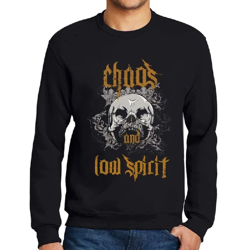 Street Charm Ultrabasic - Homme Imprimé Graphique Sweat-Shirt Chaos and Low Spirit Noir Profond
